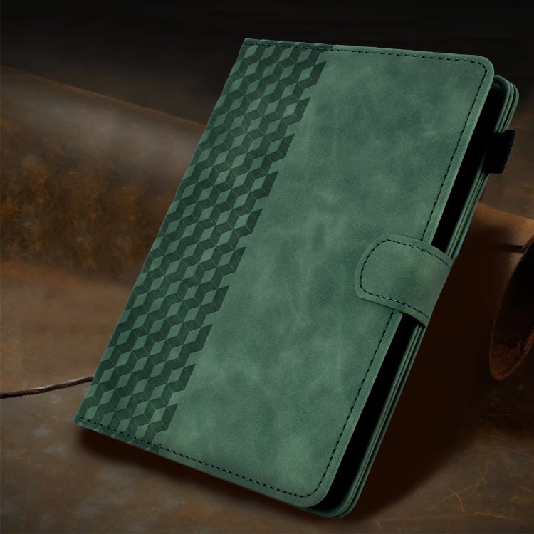 For 8.0 inch Universal Tablet Rhombus Embossed Leather Case(Green)