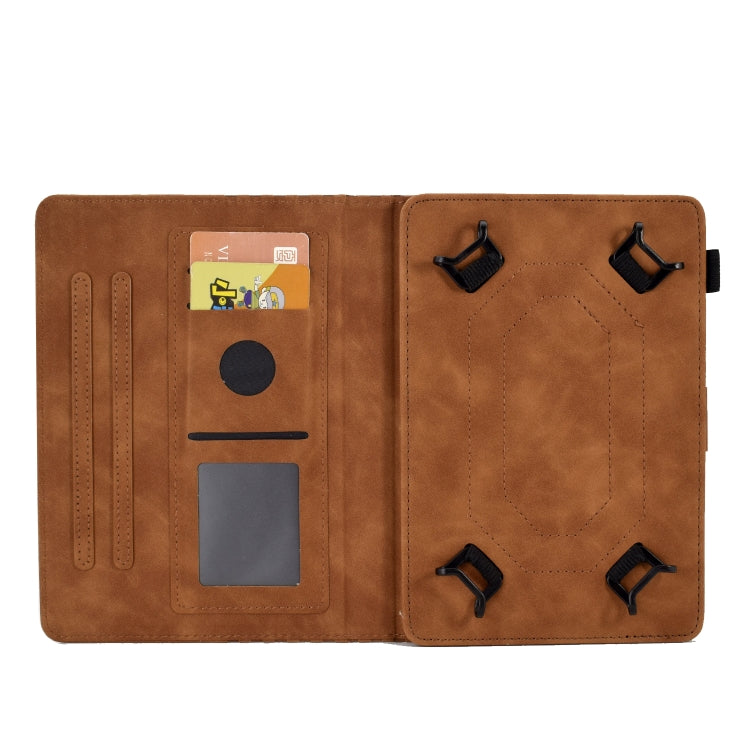 For 8.0 inch Universal Tablet Rhombus Embossed Leather Case(Brown)