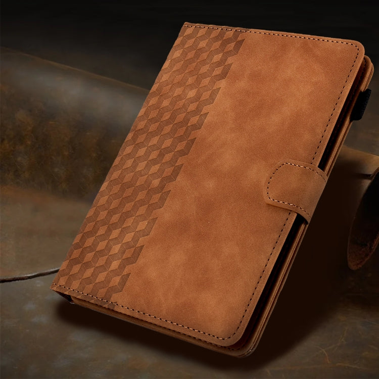 For 8.0 inch Universal Tablet Rhombus Embossed Leather Case(Brown)
