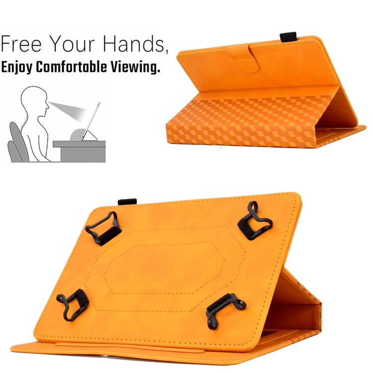 For 10.0 inch Universal Tablet Rhombus Embossed Leather Case(Khaki)