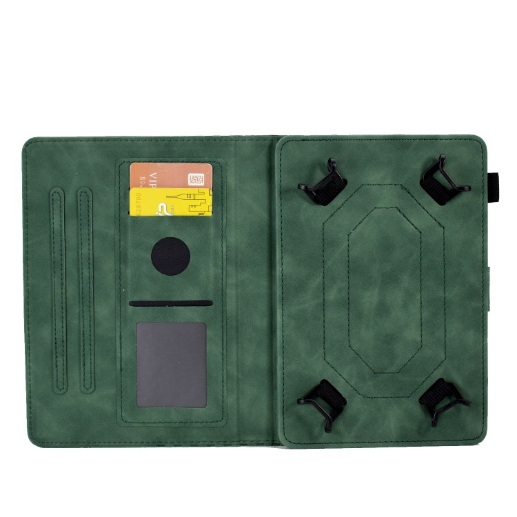 For 10.0 inch Universal Tablet Rhombus Embossed Leather Case(Green)