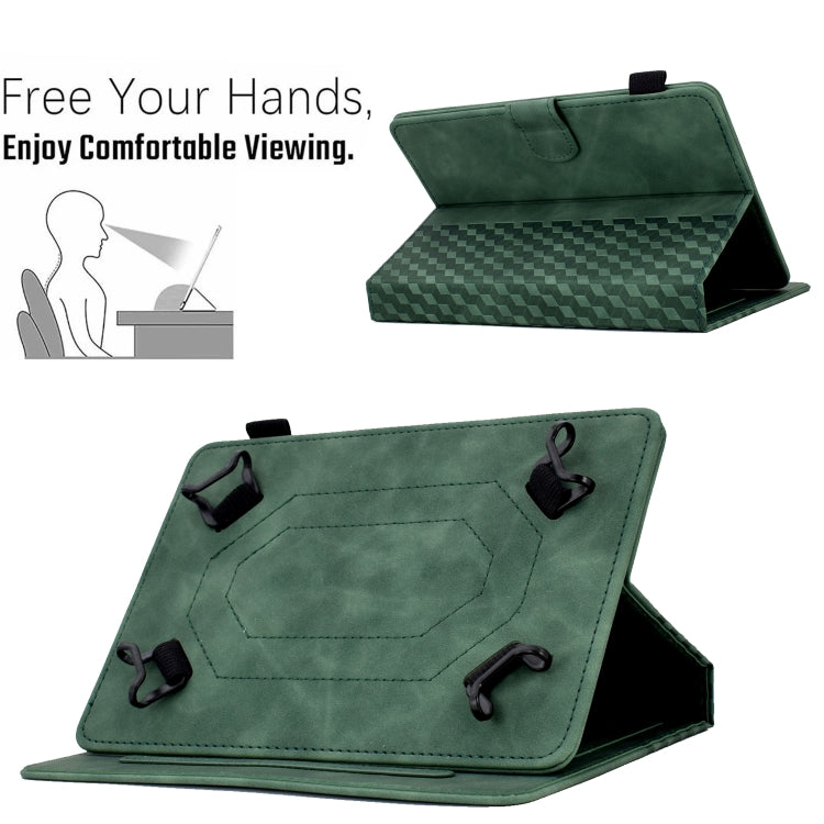 For 10.0 inch Universal Tablet Rhombus Embossed Leather Case(Green)