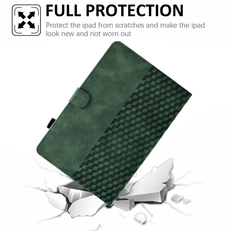 For 10.0 inch Universal Tablet Rhombus Embossed Leather Case(Green)