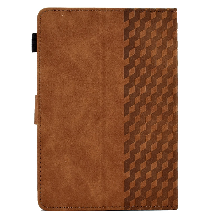 For 10.0 inch Universal Tablet Rhombus Embossed Leather Case(Brown)