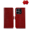 For Honor X8a 4G Crocodile Top Layer Cowhide Leather Phone Case(Red) - Honor Cases by PMC TechLife | Online Shopping South Africa | PMC TechLife | Buy Now Pay Later Mobicred