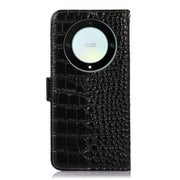 For Honor X9a/X40 5G Crocodile Top Layer Cowhide Leather Phone Case(Black)