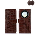 For Honor X9a/X40 5G Crocodile Top Layer Cowhide Leather Phone Case(Brown) - Honor Cases by PMC TechLife | Online Shopping South Africa | PMC TechLife | Buy Now Pay Later Mobicred