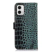 For Motorola Moto G73 5G Crocodile Top Layer Cowhide Leather Phone Case(Green)
