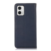 For Motorola Moto G73 5G KHAZNEH Nappa Top Layer Cowhide Leather Phone Case(Blue)