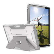 For MicroSoft Surface Pro 4 / 5 / 6 / 7 Armor Kickstand Shockproof Tablet Case(Grey White)