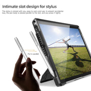 For MicroSoft Surface Pro 4 / 5 / 6 / 7 Armor Kickstand Shockproof Tablet Case(Grey White)