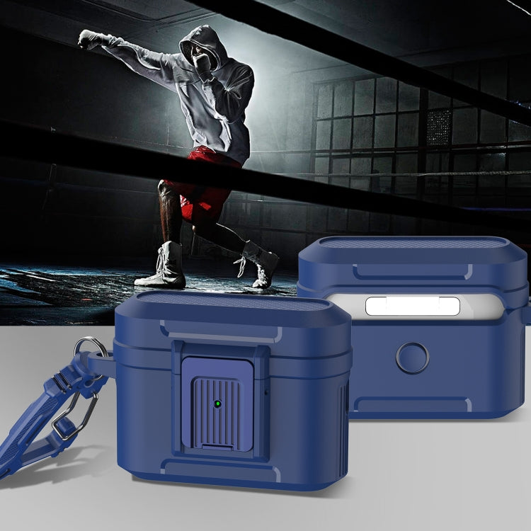 For AirPods Pro 2 Earphone TPU + PC Protective Case(Blue)