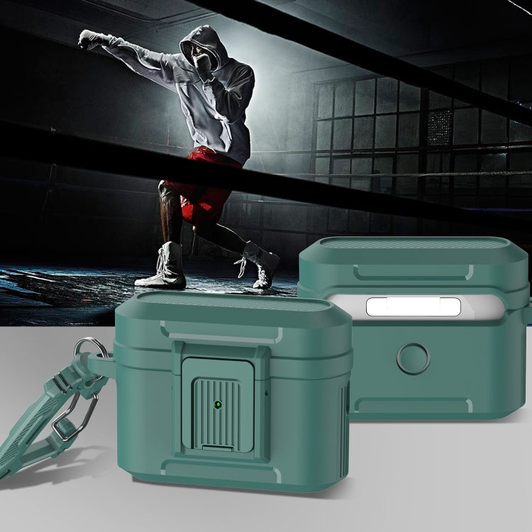 For AirPods Pro 2 Earphone TPU + PC Protective Case(Dark Green)