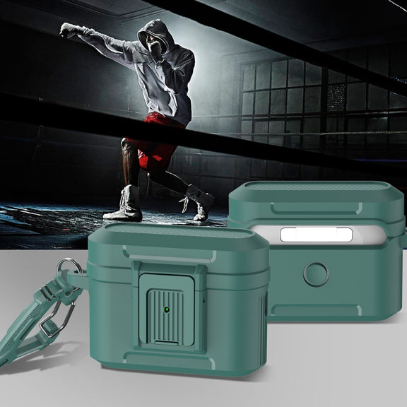 For AirPods Pro 2 Earphone TPU + PC Protective Case(Dark Green)