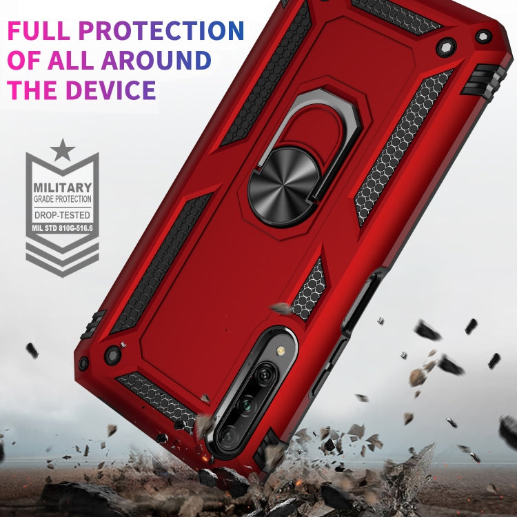 For Huawei Y9s Shockproof TPU + PC Protective Case with 360 Degree Rotating Holder(Black)