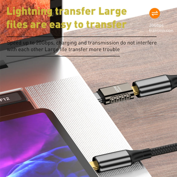 100W Type-C Female to Type-C Female 20Gbps Zinc Alloy Adapter, Style:Straight