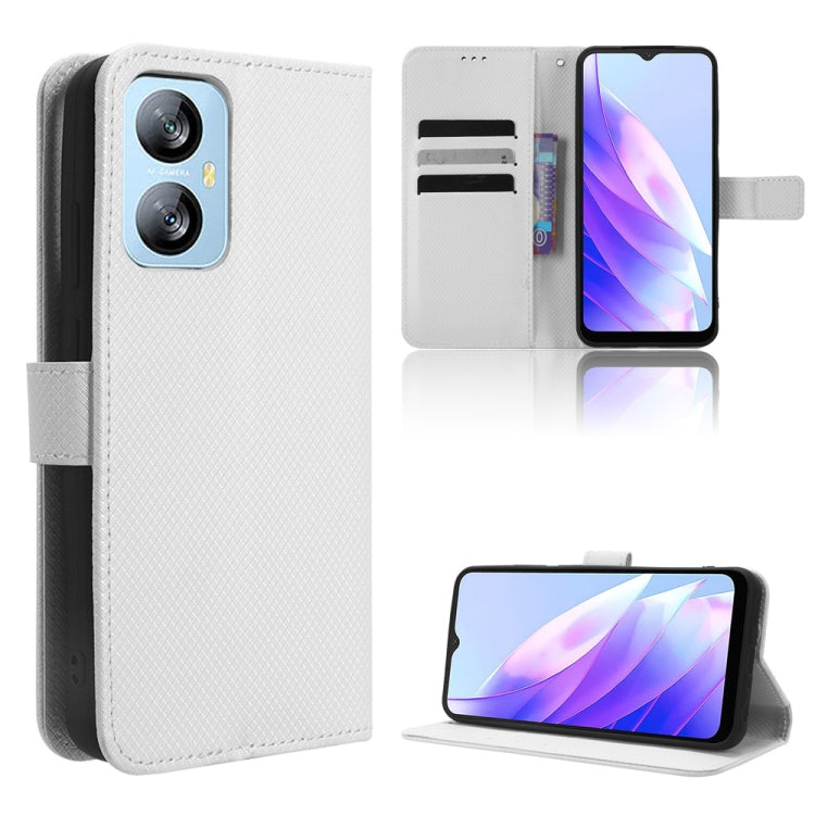 For Blackview A52 Diamond Texture Leather Phone Case(White)