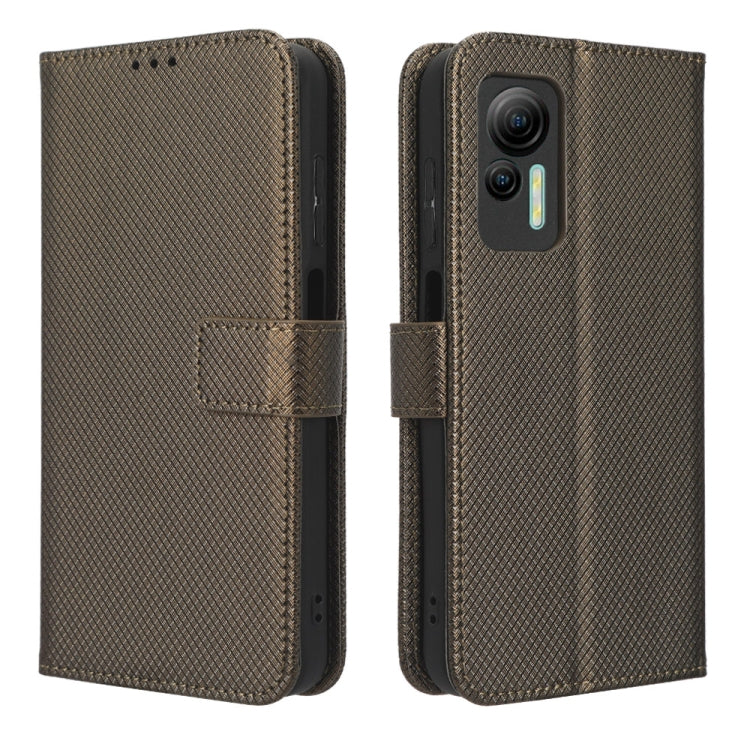 For Ulefone Note 14 Diamond Texture Leather Phone Case(Brown)