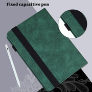For Lenovo Tab M8 4th Gen Lace Flower Embossing Pattern Leather Tablet Case(Green)