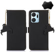 For Honor X7a 4G Genuine Leather Magnetic RFID Leather Phone Case(Black) - Honor Cases by PMC TechLife | Online Shopping South Africa | PMC TechLife | Buy Now Pay Later Mobicred