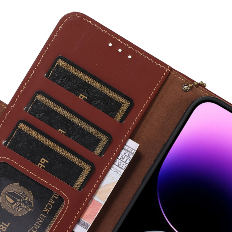 For Honor X7a 4G Genuine Leather Magnetic RFID Leather Phone Case(Coffee)