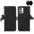For Motorola Moto G73 5G Genuine Leather Magnetic RFID Leather Phone Case(Black) - Motorola Cases by PMC TechLife | Online Shopping South Africa | PMC TechLife | Buy Now Pay Later Mobicred