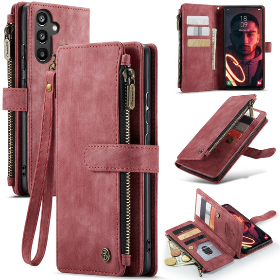 For Samsung Galaxy A34 5G CaseMe C30 Multifunctional Leather Phone Case(Red)
