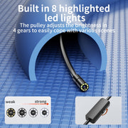 AN112 IP68 8LEDS 8mm Industrial Videoscope for iPhone 8 Pin, Length:5m Flexible Line