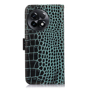 For OnePlus Ace 2 5G Crocodile Top Layer Cowhide Leather Phone Case(Green)