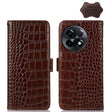 For OnePlus Ace 2 5G Crocodile Top Layer Cowhide Leather Phone Case(Brown) - OnePlus Cases by PMC TechLife | Online Shopping South Africa | PMC TechLife | Buy Now Pay Later Mobicred