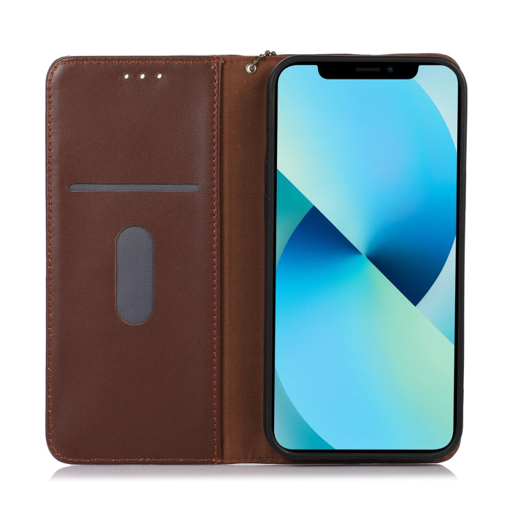 For OnePlus Ace 2 5G KHAZNEH Nappa Top Layer Cowhide Leather Phone Case(Brown)