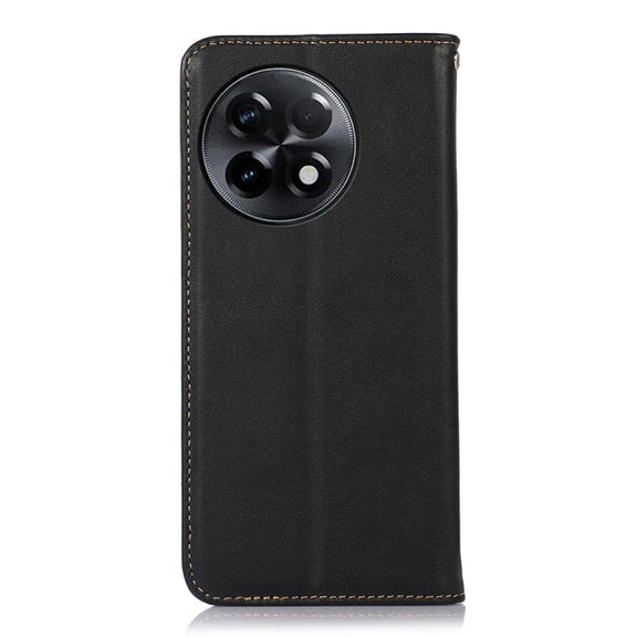 For OnePlus Ace 2 5G KHAZNEH Nappa Top Layer Cowhide Leather Phone Case(Black)