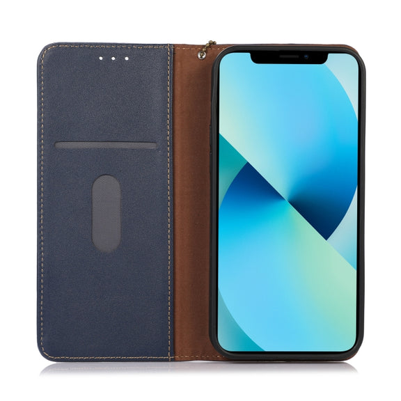 For OnePlus Ace 2 5G KHAZNEH Nappa Top Layer Cowhide Leather Phone Case(Blue)