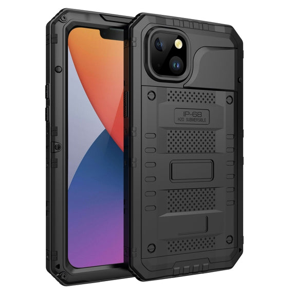 For iPhone 14 RedPepper Wolf 360 Full Body Rugged Life Water-resistant Phone Case(Black)