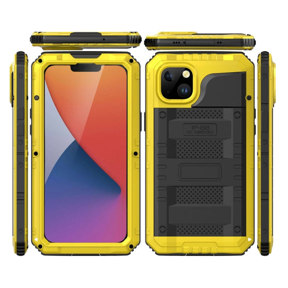 For iPhone 14 Plus RedPepper Wolf 360 Full Body Rugged Life Water-resistant Phone Case(Yellow)