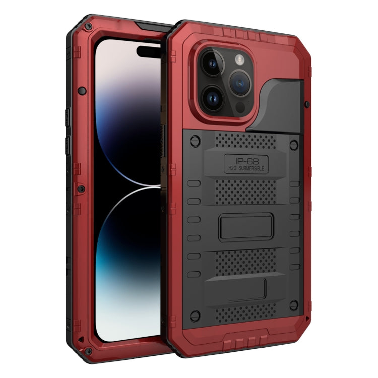 For iPhone 14 Pro RedPepper Wolf 360 Full Body Rugged Life Water-resistant Phone Case(Red)