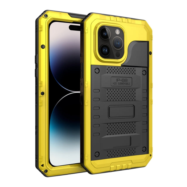 For iPhone 14 Pro Max RedPepper Wolf 360 Full Body Rugged Life Water-resistant Phone Case(Yellow)