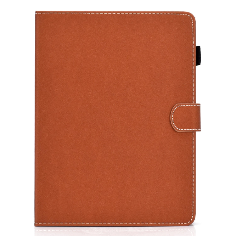 For 10 inch Solid Color Tablet PC Universal Magnetic Horizontal Flip Leather Case with Card Slots & Holder(Brown)