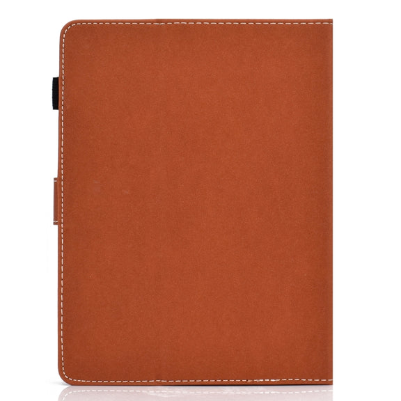 For 10 inch Solid Color Tablet PC Universal Magnetic Horizontal Flip Leather Case with Card Slots & Holder(Brown)