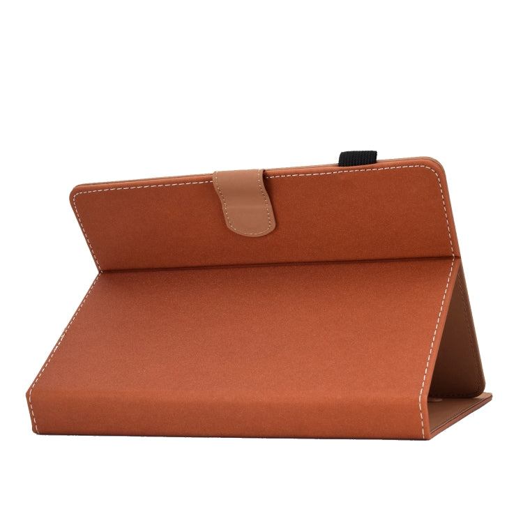 For 10 inch Solid Color Tablet PC Universal Magnetic Horizontal Flip Leather Case with Card Slots & Holder(Brown)