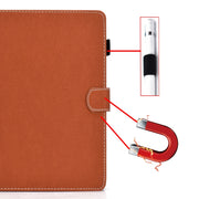 For 10 inch Solid Color Tablet PC Universal Magnetic Horizontal Flip Leather Case with Card Slots & Holder(Brown)