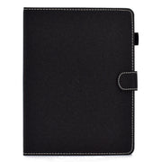 For 10 inch Solid Color Tablet PC Universal Magnetic Horizontal Flip Leather Case with Card Slots & Holder(Black)