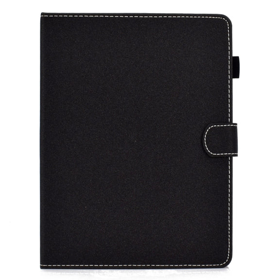 For 10 inch Solid Color Tablet PC Universal Magnetic Horizontal Flip Leather Case with Card Slots & Holder(Black)