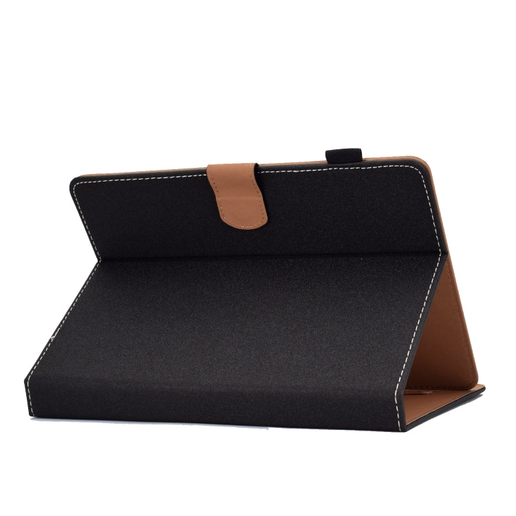 For 10 inch Solid Color Tablet PC Universal Magnetic Horizontal Flip Leather Case with Card Slots & Holder(Black)