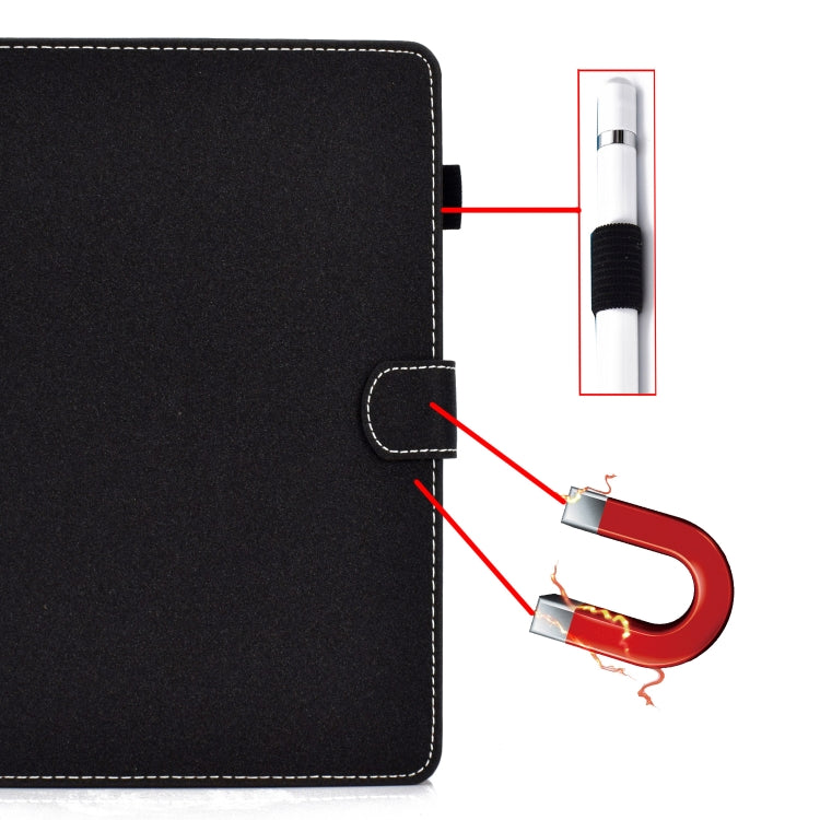 For 10 inch Solid Color Tablet PC Universal Magnetic Horizontal Flip Leather Case with Card Slots & Holder(Black)