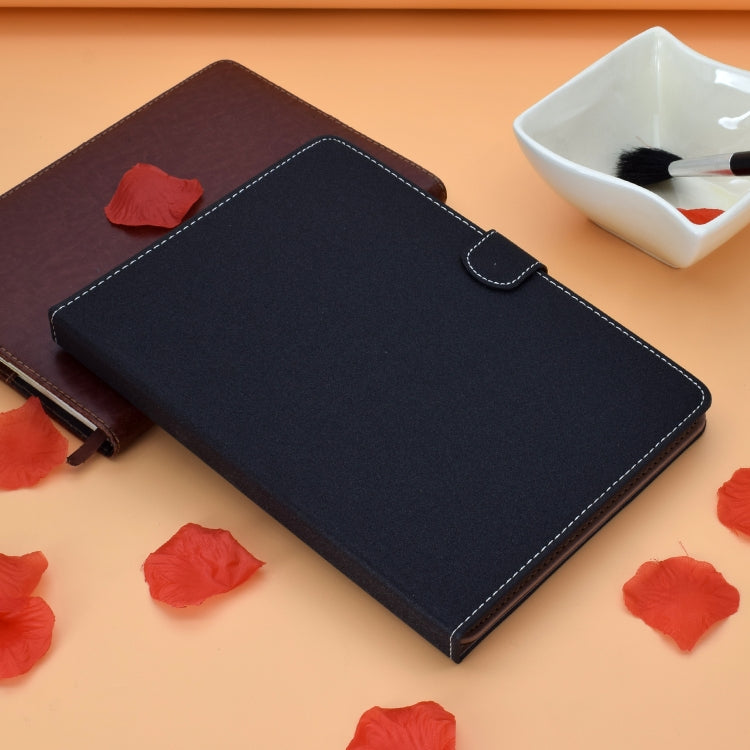 For 10 inch Solid Color Tablet PC Universal Magnetic Horizontal Flip Leather Case with Card Slots & Holder(Black)