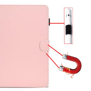 For 10 inch Solid Color Tablet PC Universal Magnetic Horizontal Flip Leather Case with Card Slots & Holder(Pink)