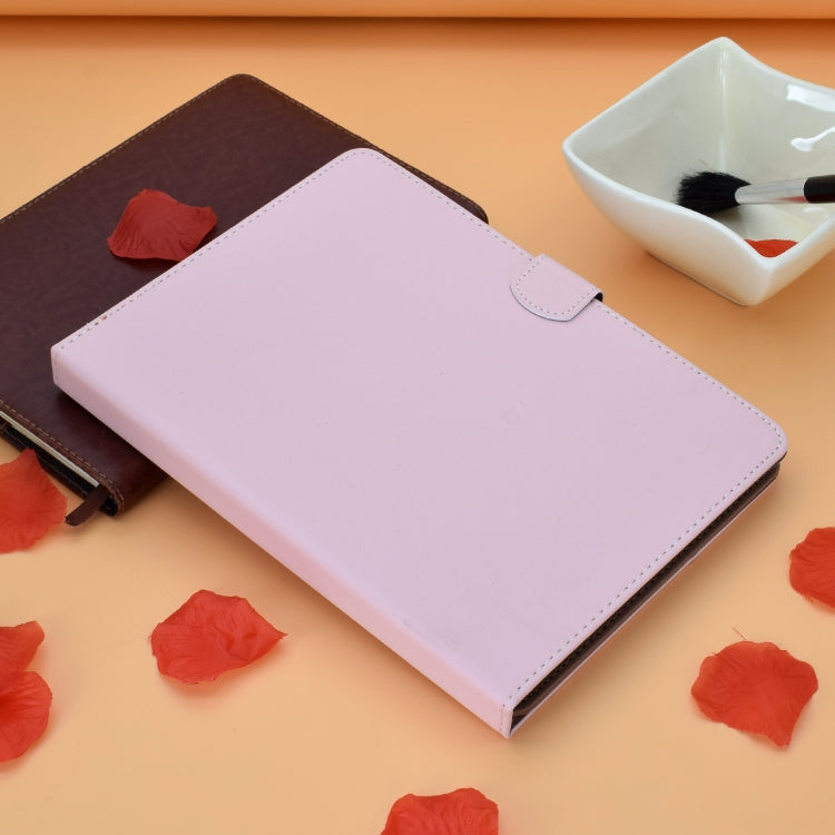 For 10 inch Solid Color Tablet PC Universal Magnetic Horizontal Flip Leather Case with Card Slots & Holder(Pink)