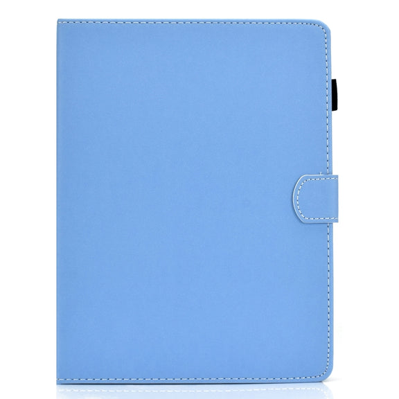 For 10 inch Solid Color Tablet PC Universal Magnetic Horizontal Flip Leather Case with Card Slots & Holder(Blue)