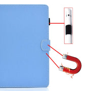 For 10 inch Solid Color Tablet PC Universal Magnetic Horizontal Flip Leather Case with Card Slots & Holder(Blue)